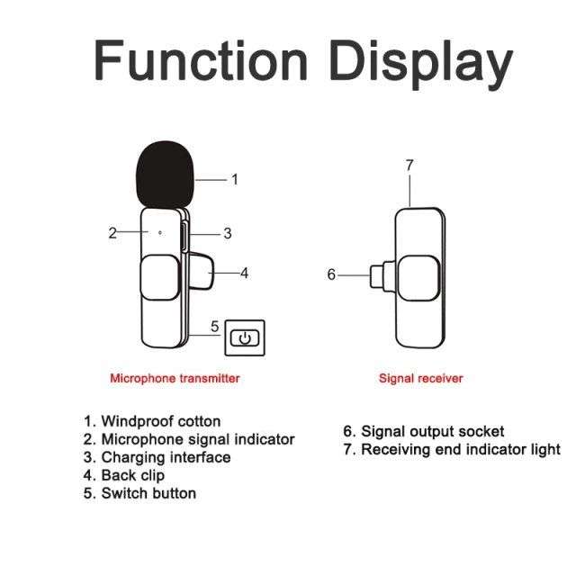 Mobile Phone Wireless Lapel Microphone Lavalier Mic - Type C
