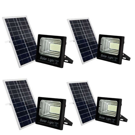 Ecomlight 60W Premium Solar LED Flood Light with Remote - 4 Pack