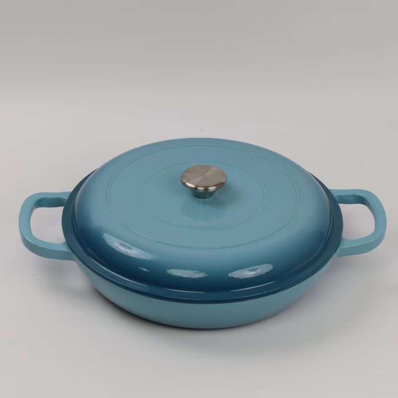 Cast Iron Round Casserole Dish - Green