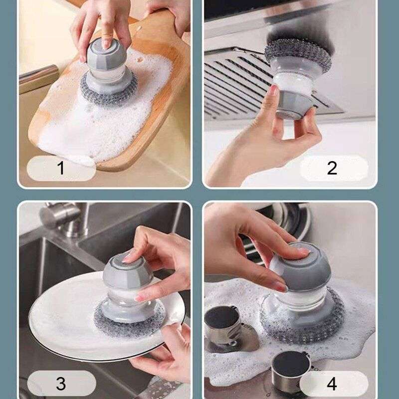 Liquid Dispensing Cleaning Pot Brush