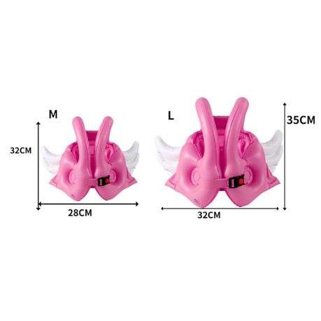 Olive Tree-Child Angel Wing Inflatable Vest Jacket Swimming Aid - Pink / White - 32 cm