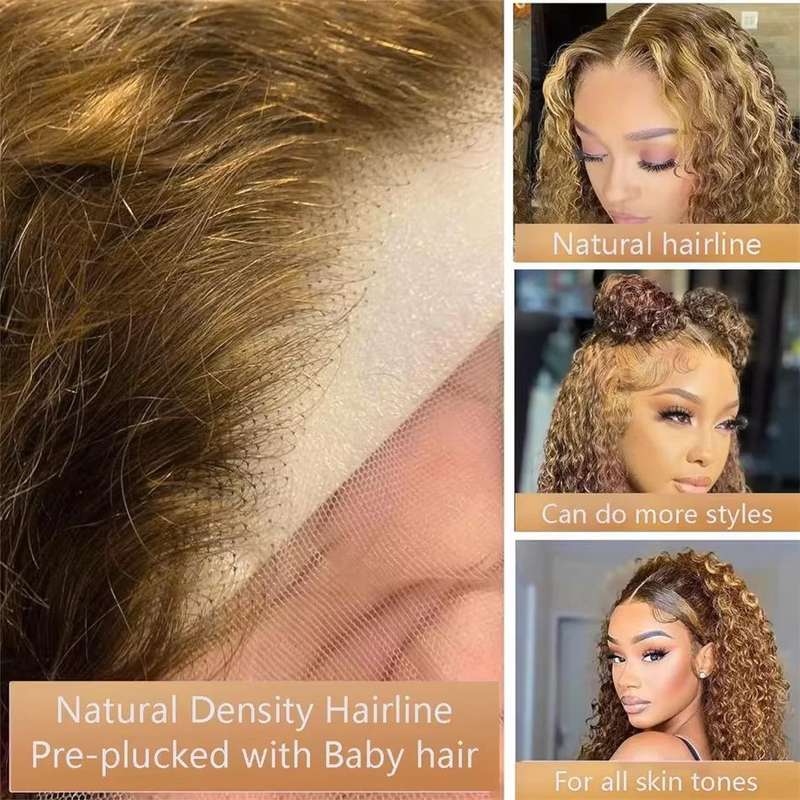 High Quality Highlight Bob-13X4 No Glue Lace Front Wig Brazilian Hair 12"
