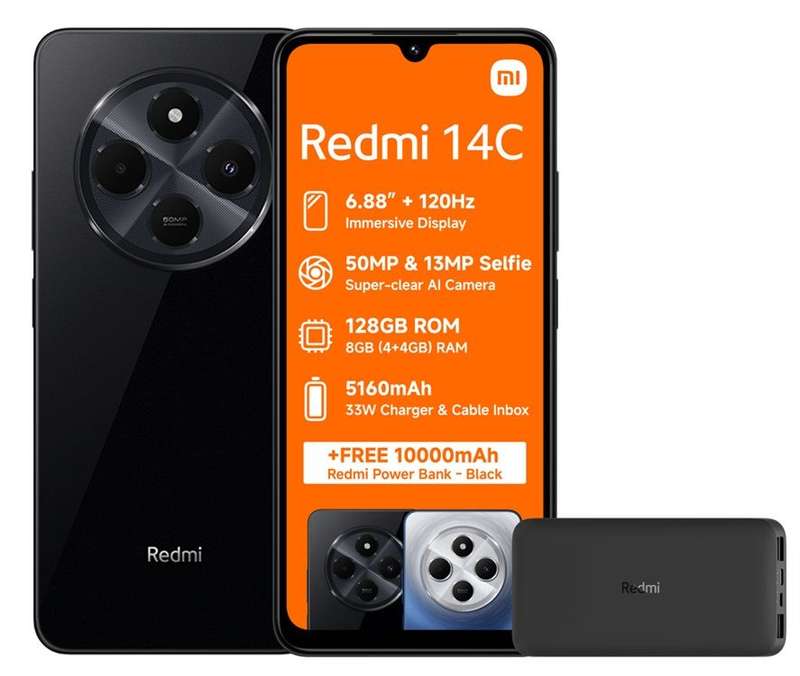 Xiaomi Redmi 14C Smartphone - Mix color (4GB RAM + 128GB)