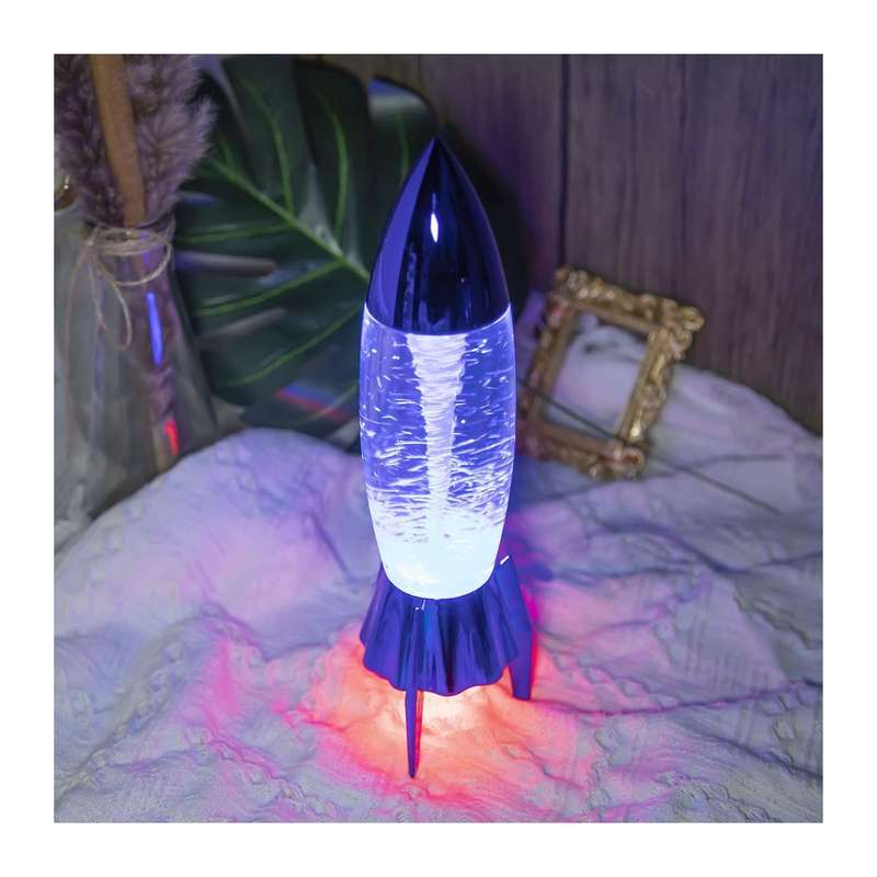 Rocket Tornado Glitter Lamp - Blue