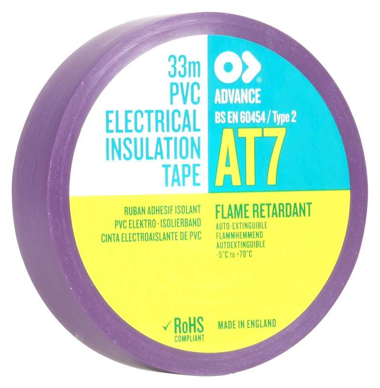 Advanced Tapes (AT7 VIOLET 33M X 19MM) Insulation Tape, 19 mm x 33 m
