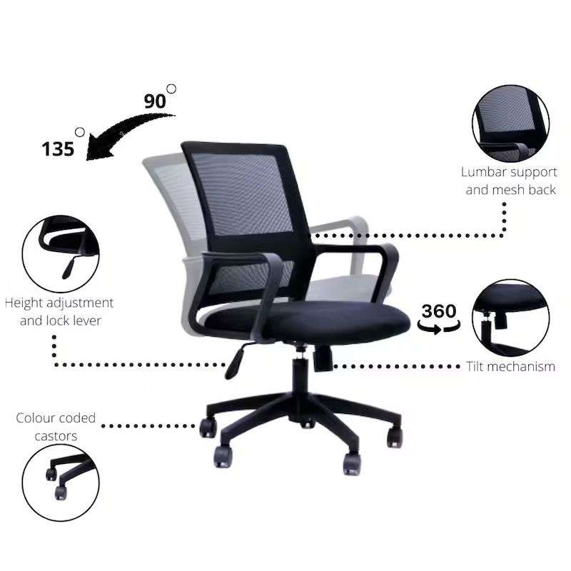Ergonomic Mid-Back Mesh Computer Desk Chair