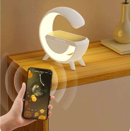3in1 Rainbow Atmosphere Desk Lamp Wireless Charger with Bluetooth Speaker