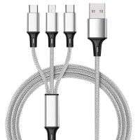 Multi Charging Cable 3 in 1 Nylon Braided Multiple USB Fast Charging Cable