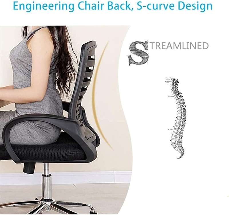 Ergonomic Mesh 360° Swivel Office Chair With Armrest - Pack of 2
