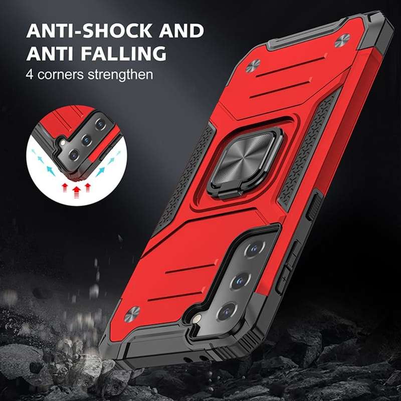 Military Grade Rugged Cover Heavy Duty Samsung S22 Cases with Metal Ring Kickstand