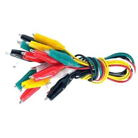 Cyberdyne Crocodile Clip Cable Set, 10-piece / 5-colour (30cm)