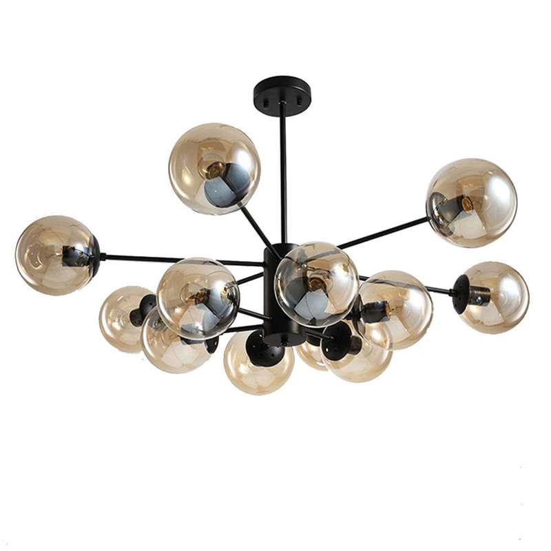 Modern 12 Glass Ball Chandelier