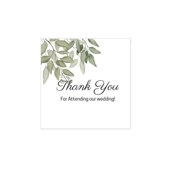 Elegant wedding thank you stickers - Square 3cm