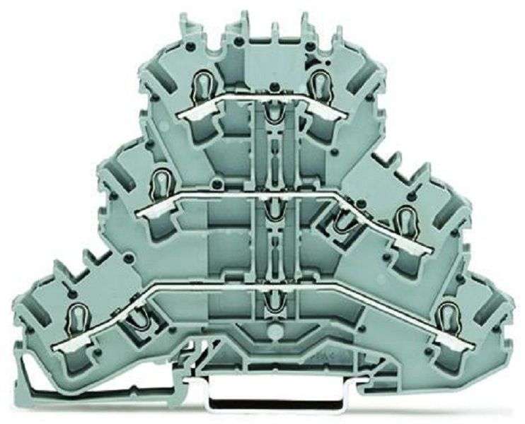 Wago (2002-3201) DIN Rail Mount Terminal Block, 6 Ways, 22 AWG