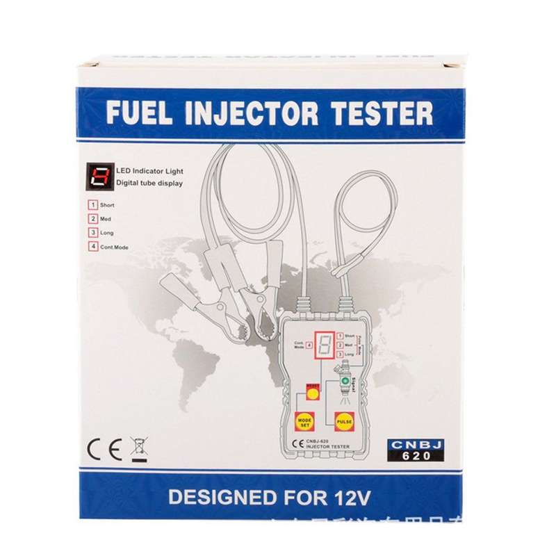 12V Car Fuel Injector Tester 4 Pulse Modes Handheld Vehicle Fuel Pressure System Diagnostic Flush Cl