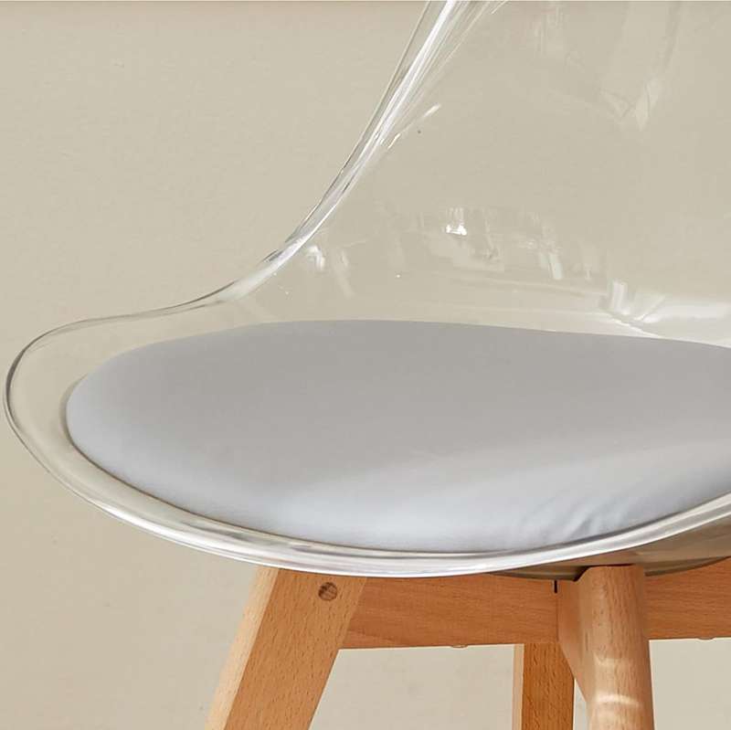 Transparent High Bar stools- Ergonomic & Elegant Design-Trasparenrt grey