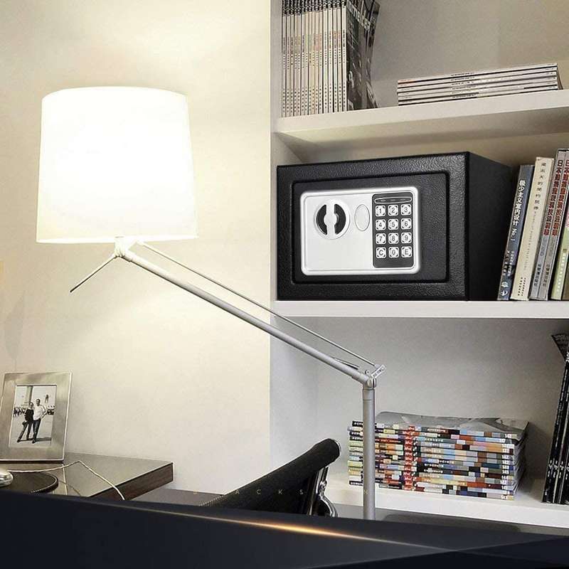 Digital Safe Electronic Wall Safe, Furniture Safe with Key, Fireproof Safe, with 2 Double Steel Bolt