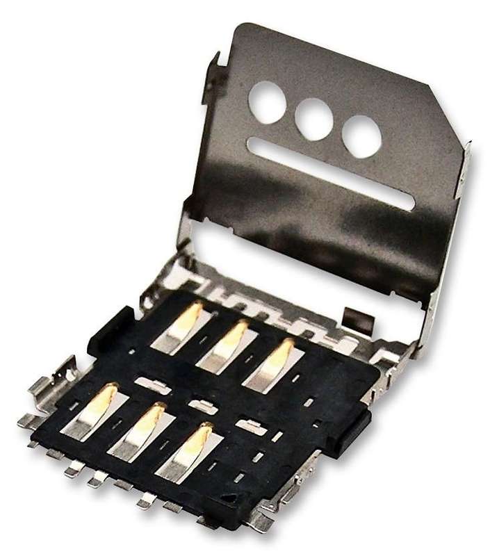 Molex (78800-0001) Memory Card Connector, Micro SIM, Push-Pull, 6 Contacts