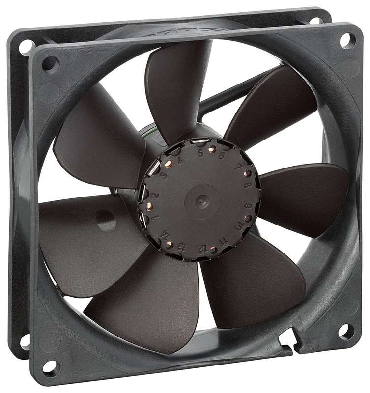 Ebm-Papst (3412N) DC Axial Fan, 12 V, Square, 92 mm, 25 mm