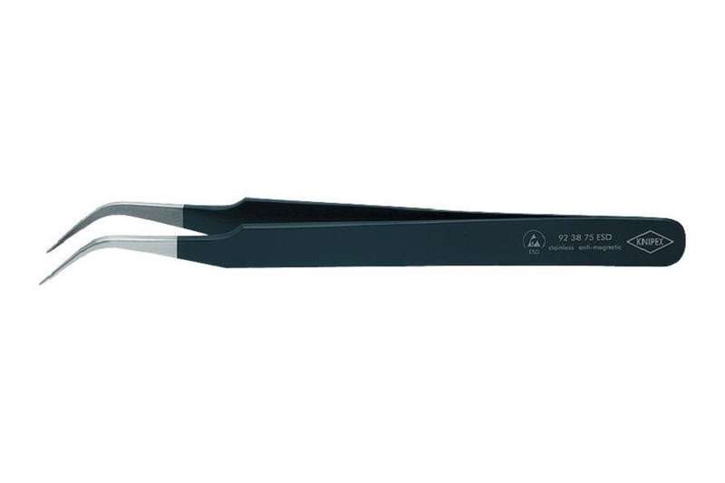 Knipex (92 38 75 ESD) Tweezer, Anti-Magnetic, ESD, Precision, Curve