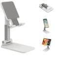 Folding Metal Tablet PC PAD Telescopic Phone Holder Adjustable Stand Desktop Lazy ... (COLOR: WHITE)