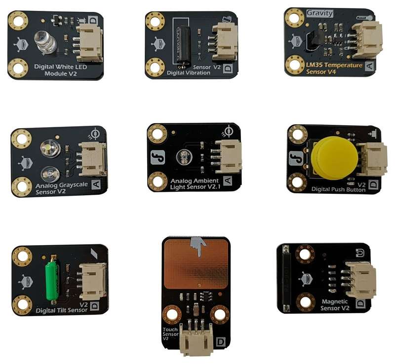 DFRobot (DFR0018) Add-On Board, 9 x Assorted Sensors