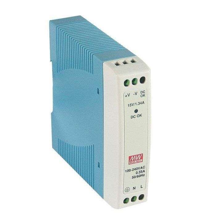Mean Well - AC/DC DIN Rail Power Supply (PSU) ITE - 1 Output 10W - MDR-10-12