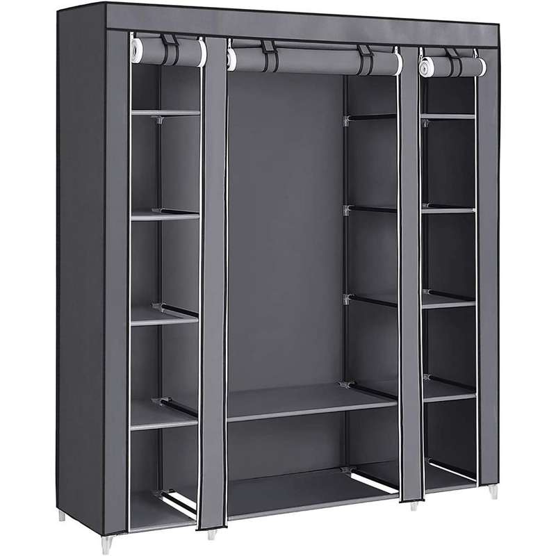 Wardrobe Portable for Bedroom Clothes Rail Non-Woven Fabric Cover