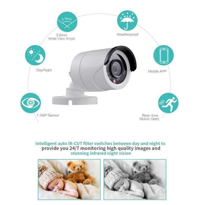 4 Channel CCTV Security Cameras System DVR Kit