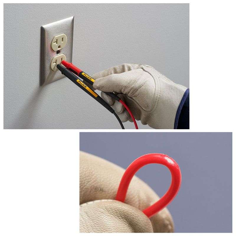Fluke TL175 Test Lead Set, 4mm Right Angle Banana Plug, Shrouded, 1Kv, 10A