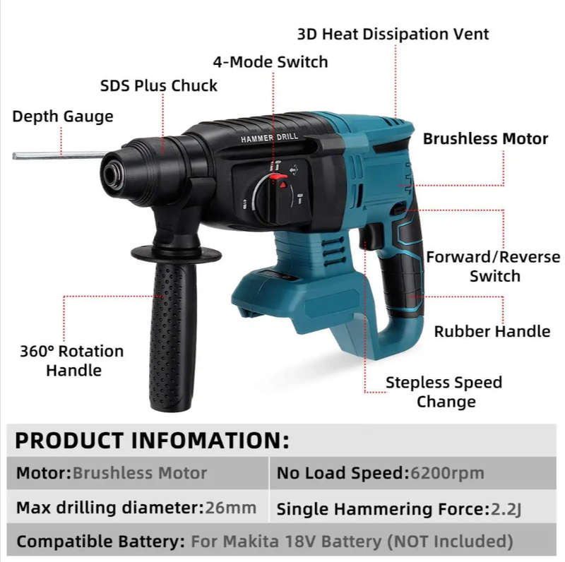 68V Cordless Drill With Multi-Functional Hardware Tool Kit Set