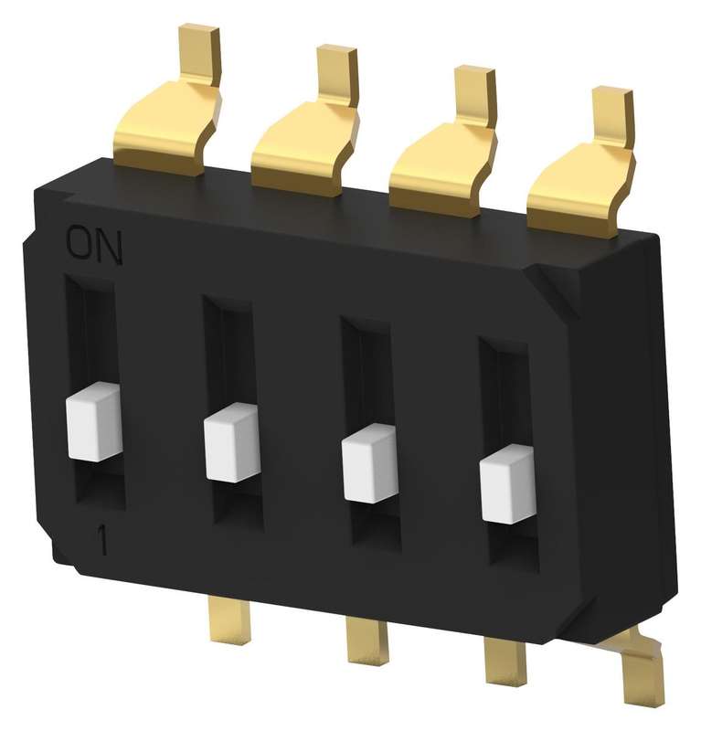 Alcoswitch (EDS04SGNNTU04Q) DIP / SIP Switch, SPST, 24 V, 25 mA