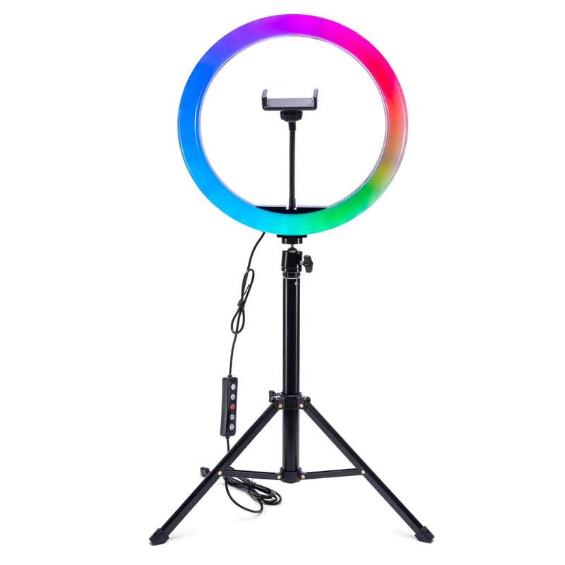 4-inch RGB LED Ring Light with Phone Holder and Tripod