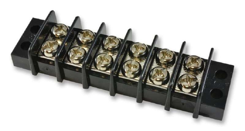 TE Connectivity (1546306-6) Panel Mount Barrier Terminal Block, 2 Row