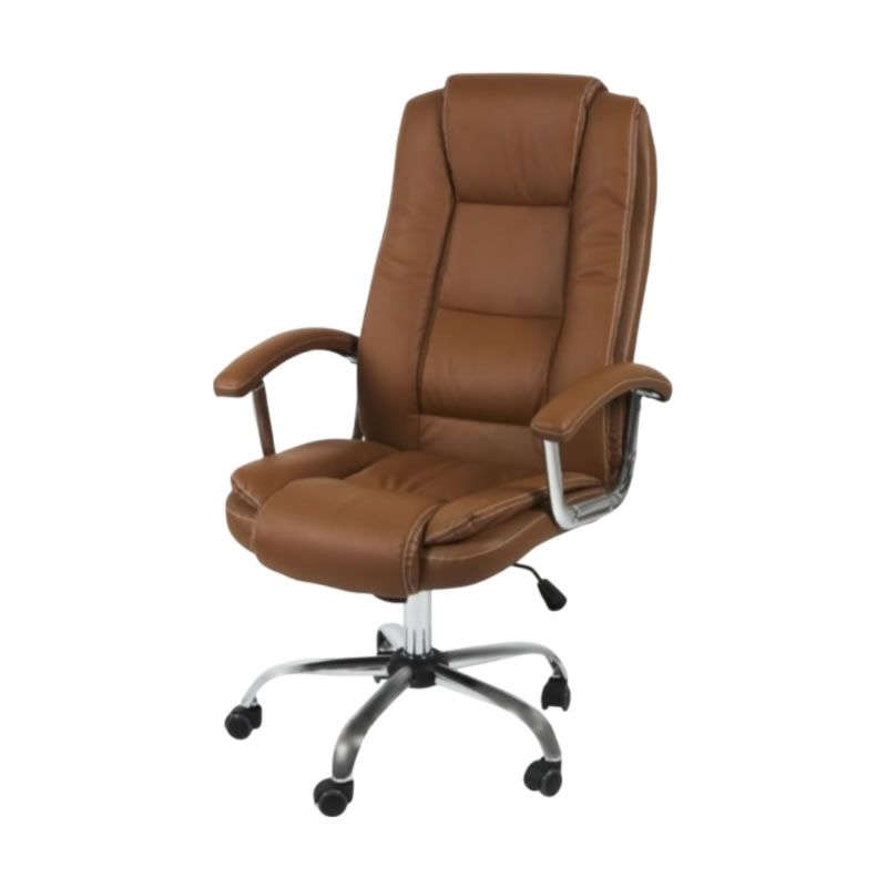 Office Chairs - Executive Swivel PU Leather Midback - Brown