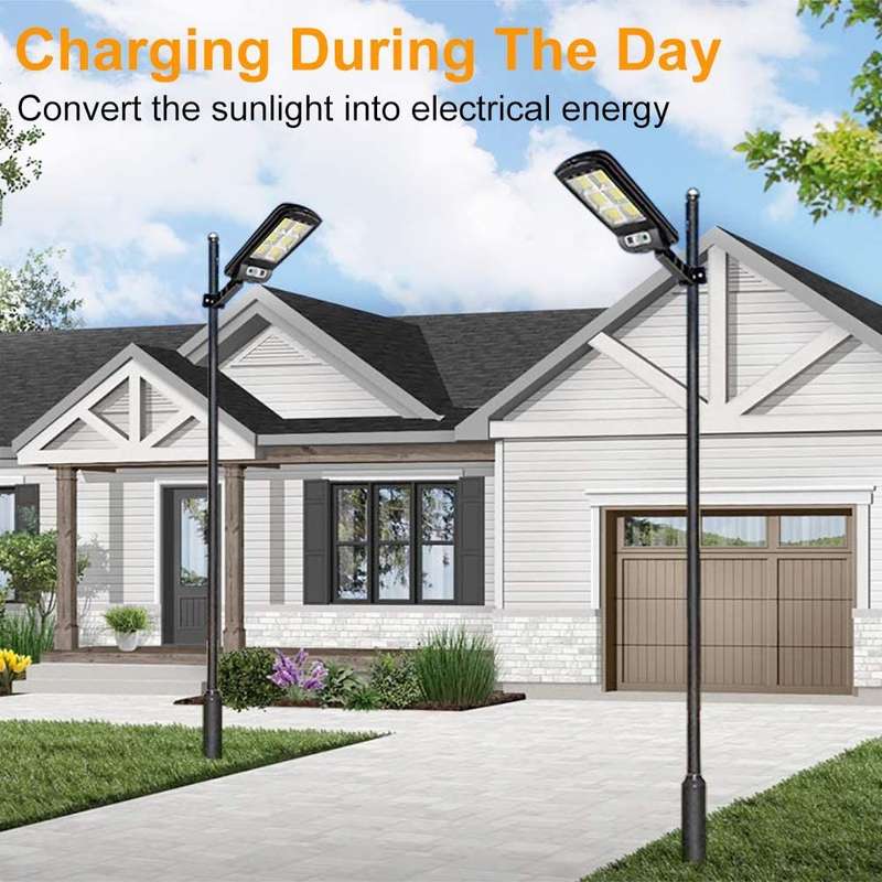 Outdoor 60W 120 LED Solar Motion Street Lamp - Set Of 2