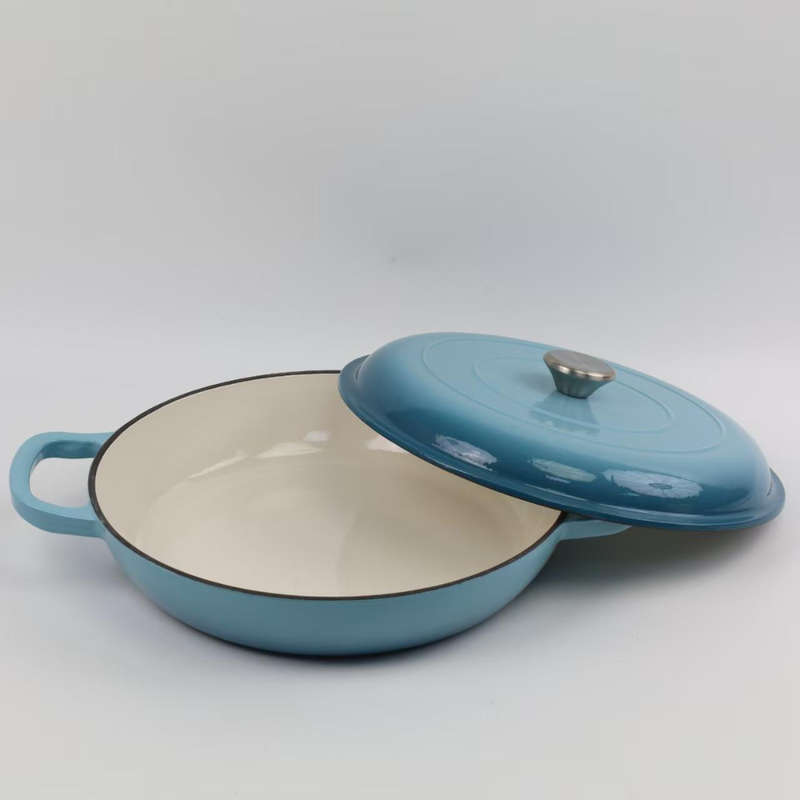 Cast Iron Round Casserole Dish - Green