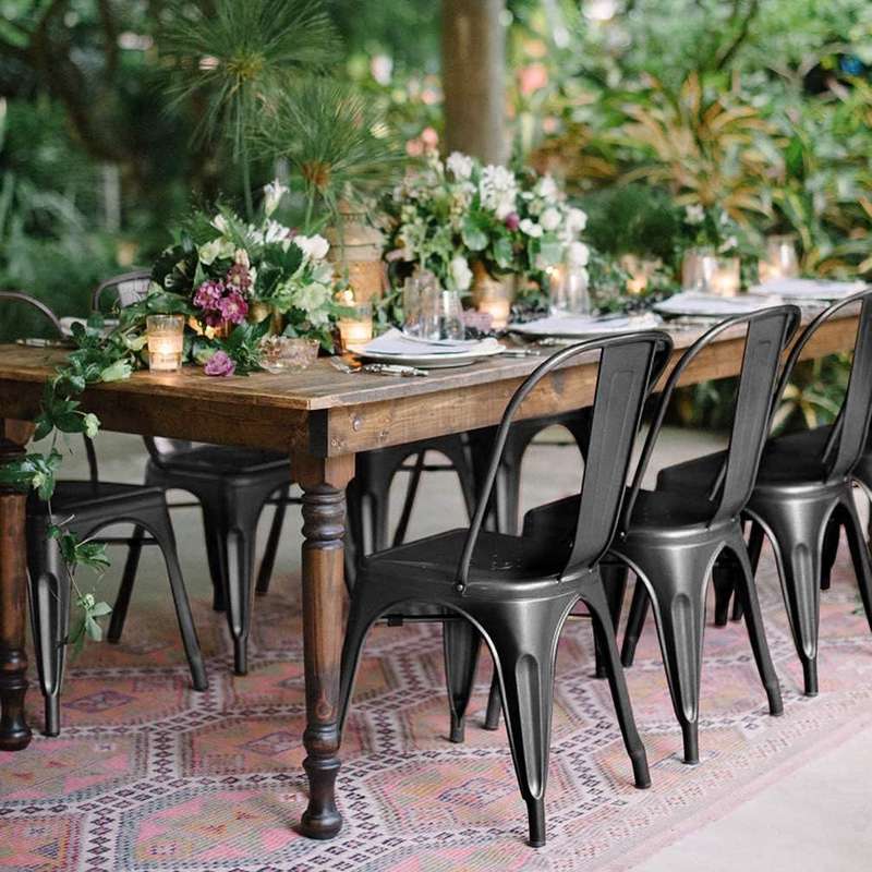Metal stackable chair outdoor/indoor use-Black