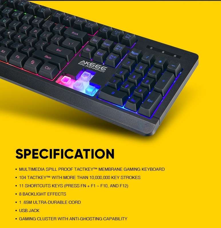 Armaggeddon AK-666 Kalashnikov Membrane Gaming Keyboard