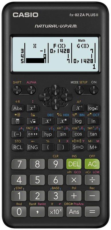 Casio FX-82ZA Plus II Scientific Calculator - Black