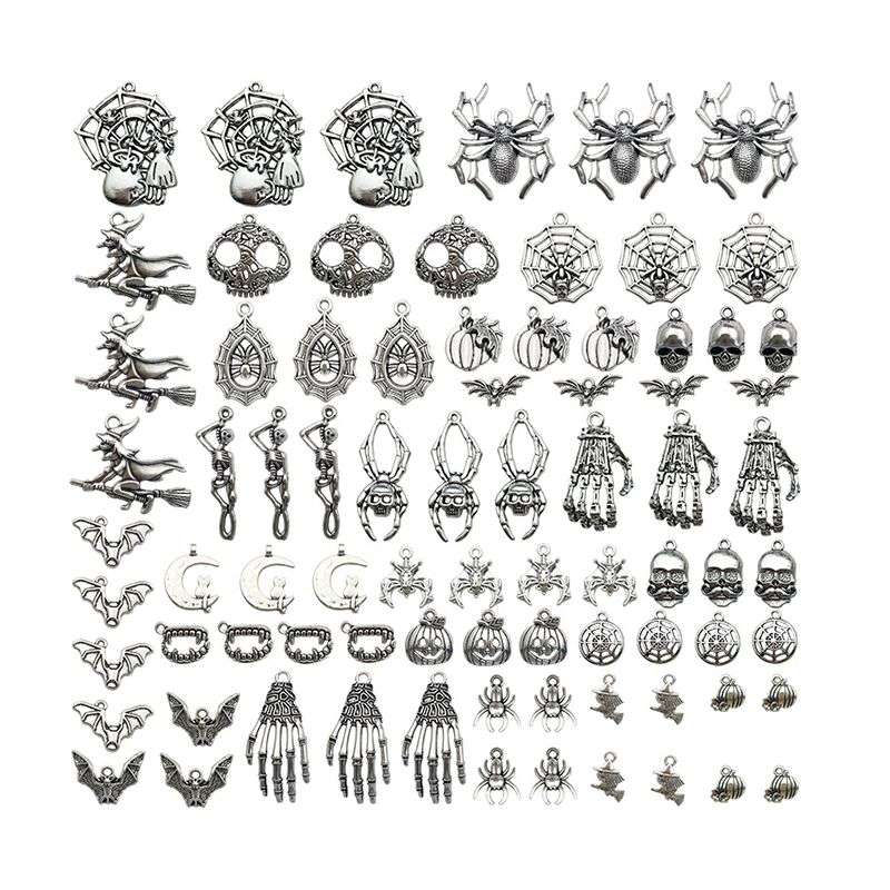 100 Piece Halloween Charms Pendants For DIY Jewelry Making