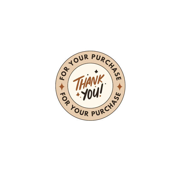 Thank You Sticker - 3cm Round - 300 Pack