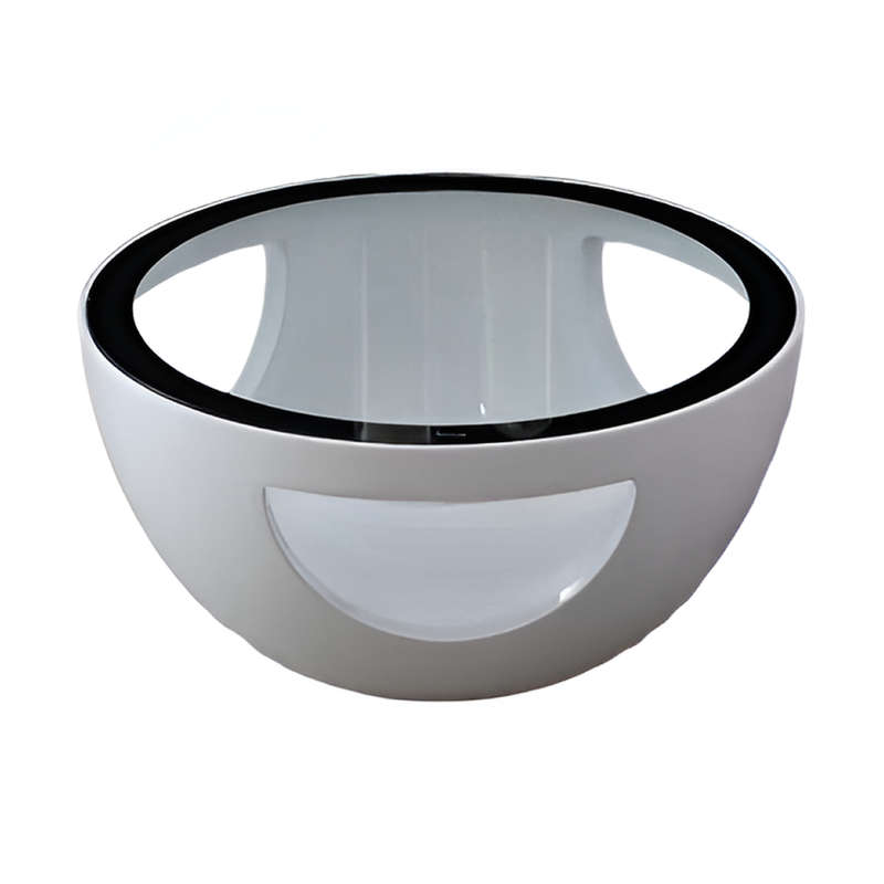 Coffee Tables - Rounded Tempered Glass Top - White