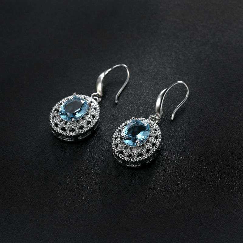 Shiny Crystal Rhinestone Oval Pendent Bridal Jewellry Set