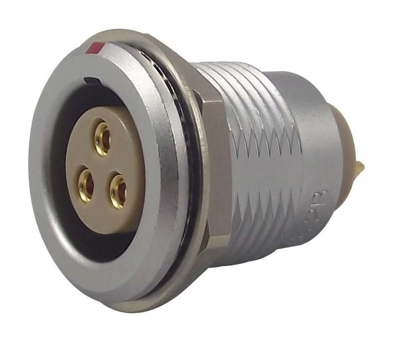 Lemo (EGG.2B.303.CLL) Circular Connector, Panel Mount Receptacle 3 Contacts