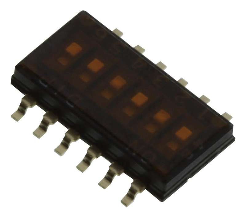 Multicomp Pro (MCDHN-06F-T-V) DIP Switch, SPST, 24 VDC, 25 mA, SMD