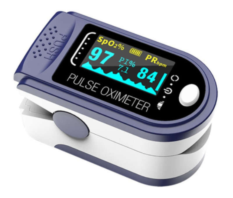 Oximeter Fingertip Pulse Oxygen Sensor with Perfusion Index - Blue