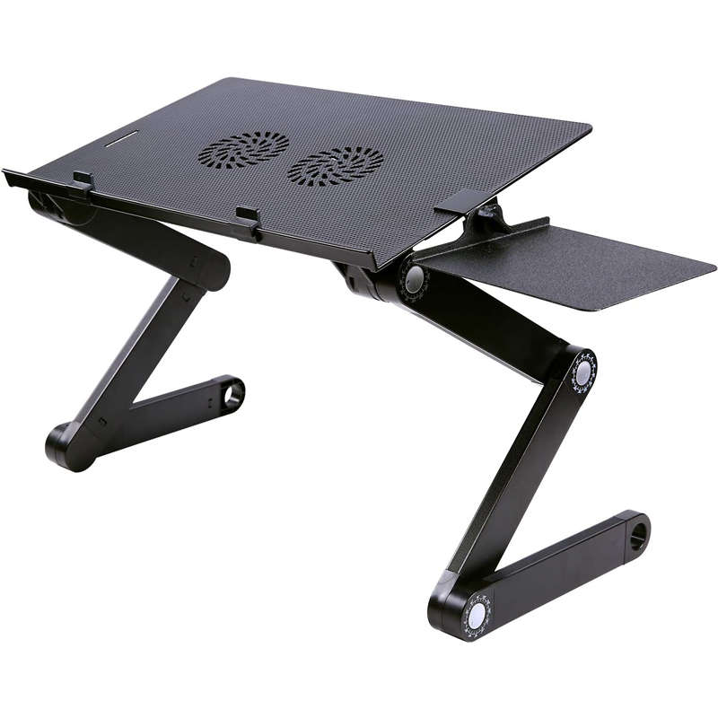 Adjustable laptop table with cooling fan - T8