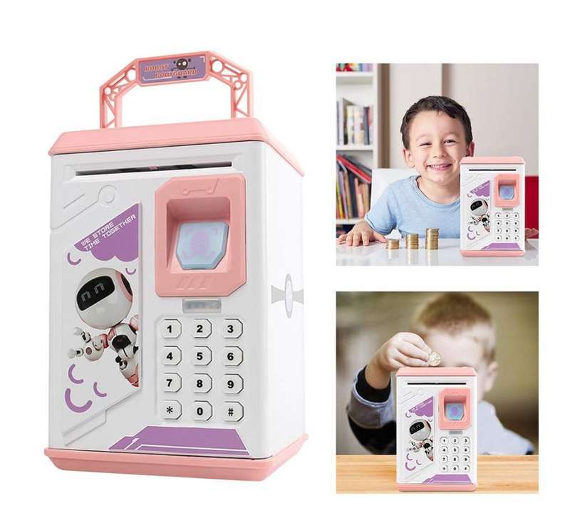 Generic Robot Bodyguard Coin Saving Bank Digital Learning Pink NA 1 Carton