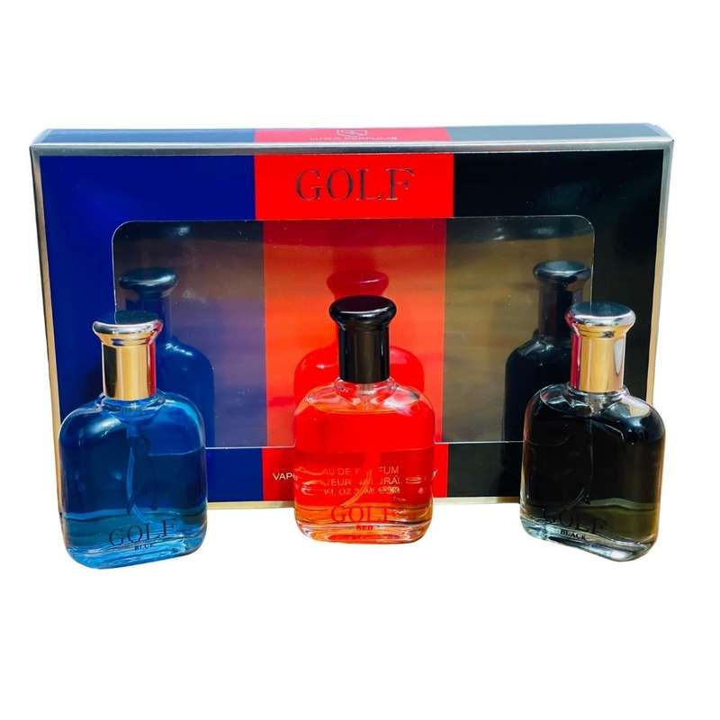 Men's Golf Series EDP Gift Set 3x 30ml + Keyring & Premium Gift Bag COMBO